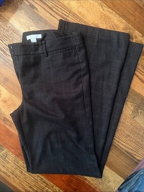 New York & Company Dark Gray Plaid Boot-Cut Pants
